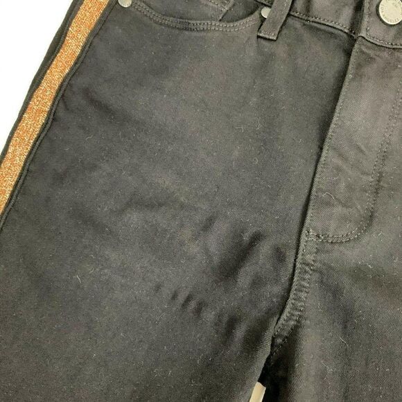 Paige Hoxton Ankle Jeans 27 Black Shadow Gold - Picture 5 of 8